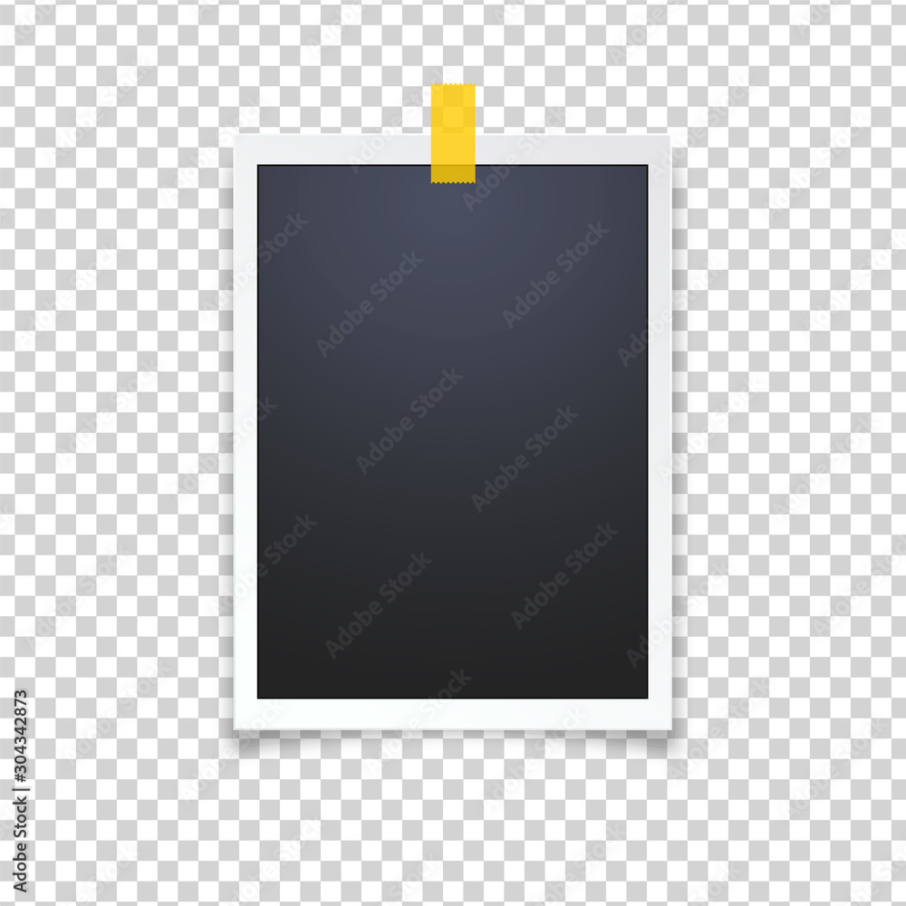 Blank photo frame, isolated on transparent background.
