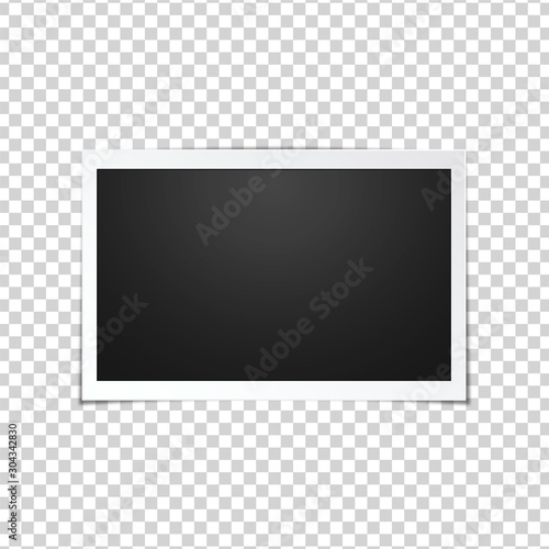 Blank photo frame, isolated on transparent background.