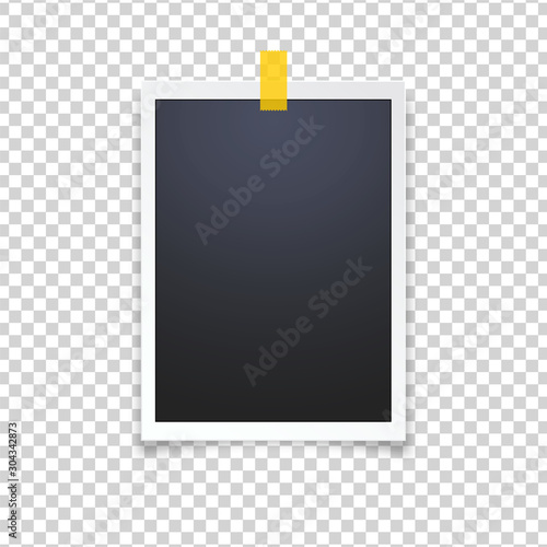 Obraz na płótnie Blank photo frame, isolated on transparent background. w salonie