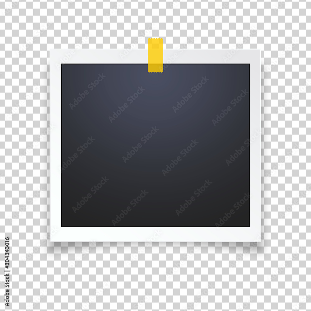 Blank photo frame, isolated on transparent background.
