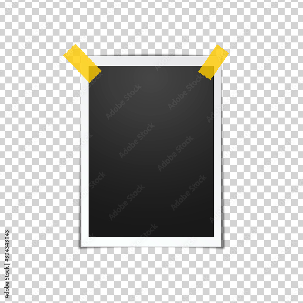 Blank photo frame, isolated on transparent background.