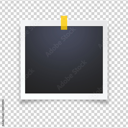 Obraz na płótnie Blank photo frame, isolated on transparent background. w salonie