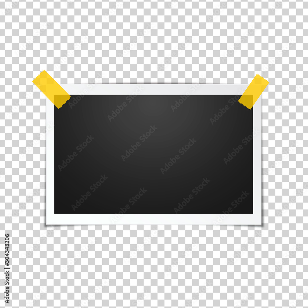 Blank photo frame, isolated on transparent background.