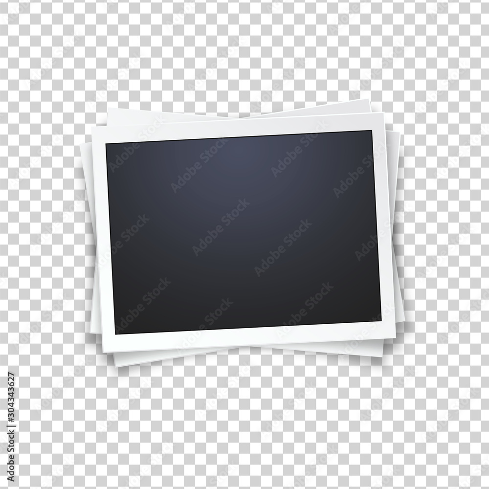 Blank photo frame, isolated on transparent background.