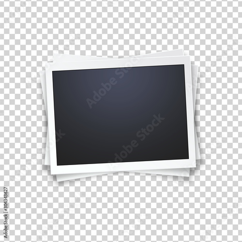 Obraz na płótnie Blank photo frame, isolated on transparent background. w salonie