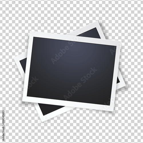 Blank photo frame, isolated on transparent background.