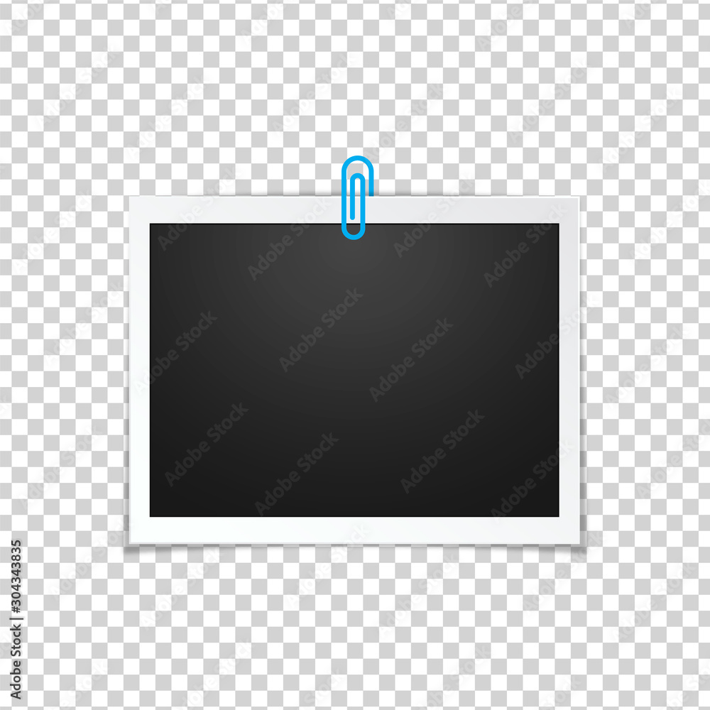 Blank photo frame, isolated on transparent background.