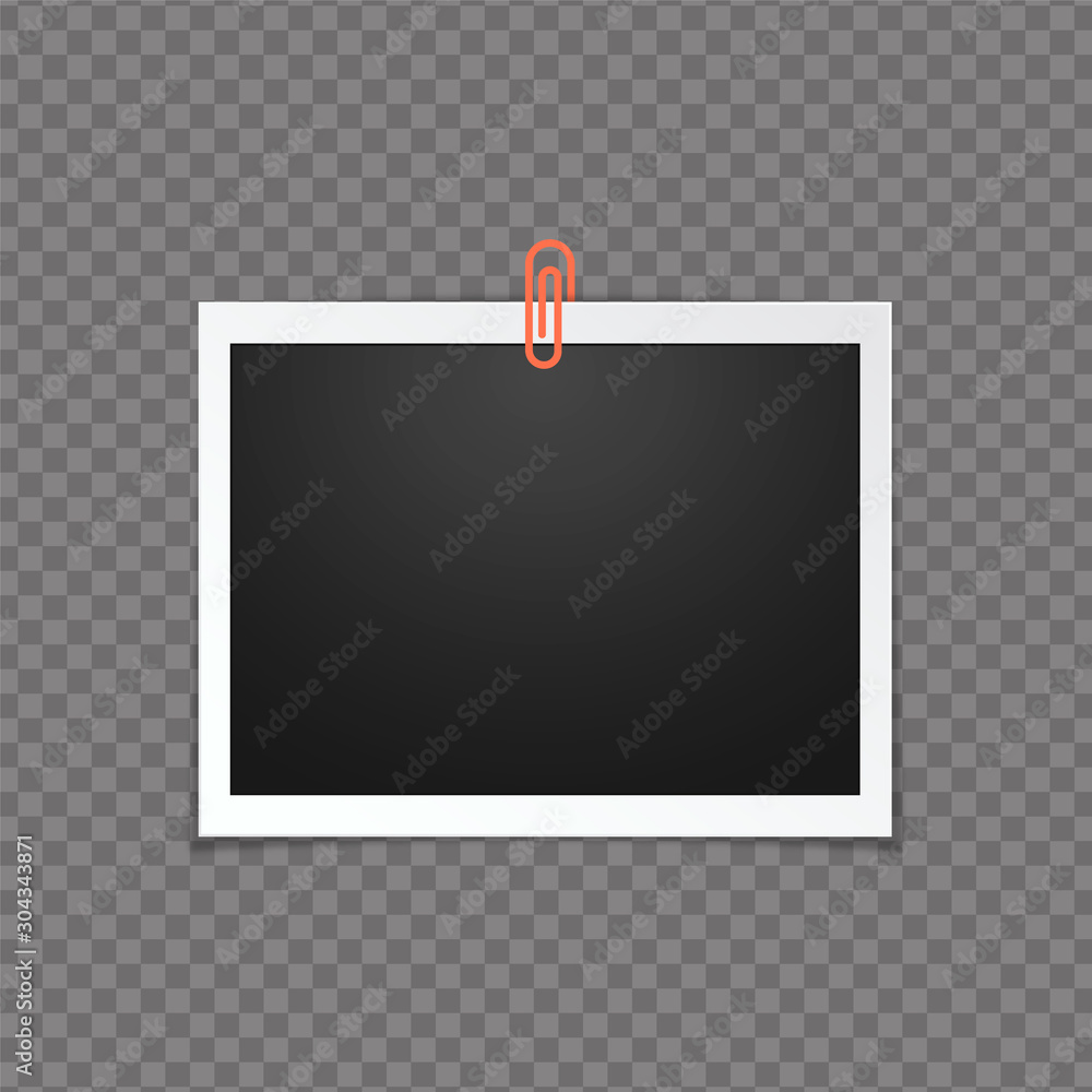 Blank photo frame, isolated on transparent background.