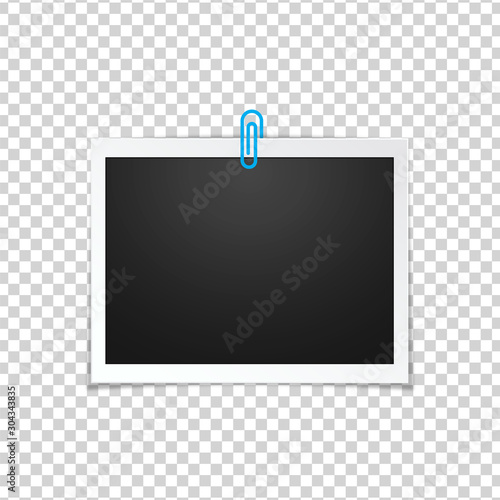 Obraz na płótnie Blank photo frame, isolated on transparent background. w salonie
