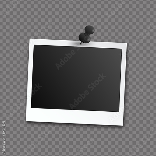 Blank photo frame, isolated on transparent background.