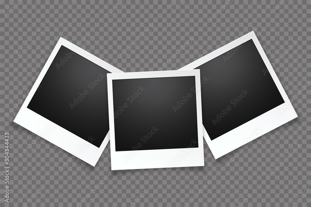 Blank photo frame, isolated on transparent background.