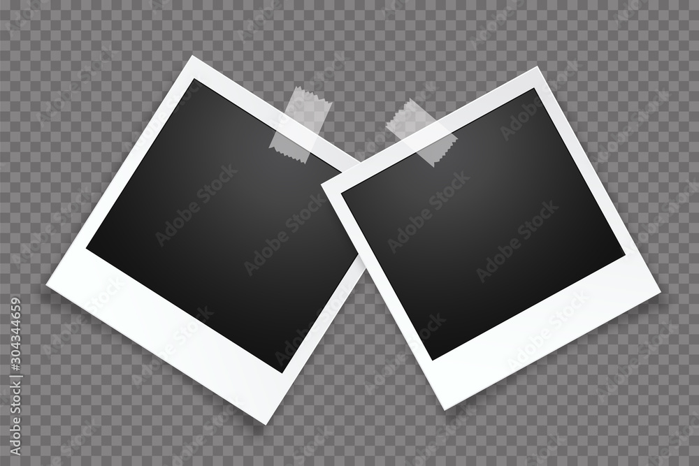 Blank photo frame, isolated on transparent background.