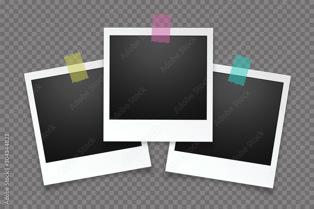 Blank photo frame, isolated on transparent background.