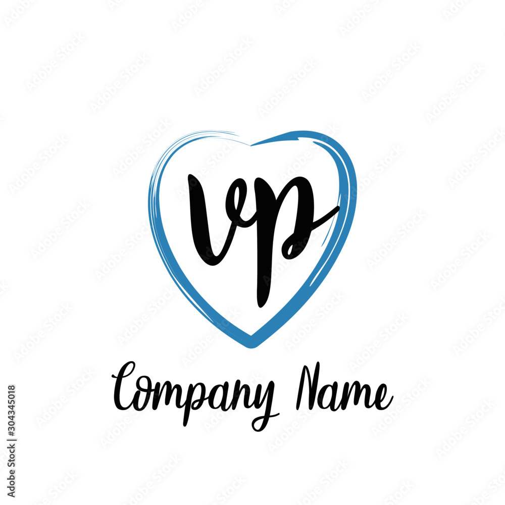 VP initial handwriting in a love brush-shaped template VP initial handwriting in a love brush-shaped template