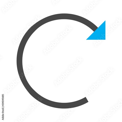 Restart  icon isolated on abstract background