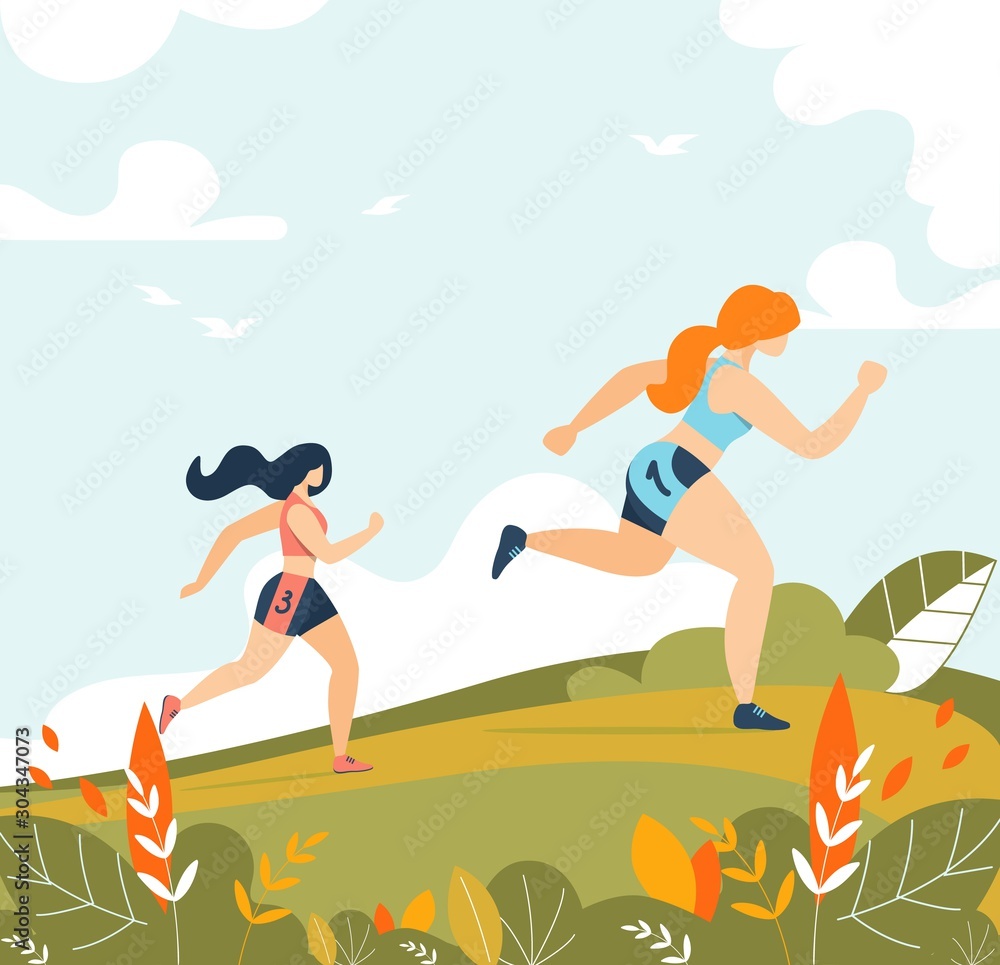 Women Running Sport Activity Training in Forest