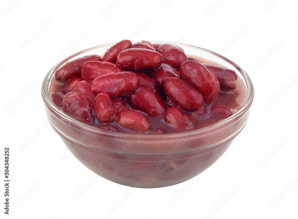 Baked red kidney beans in bowl isolated on white background Baked red kidney beans in bowl isolated on white background