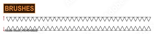 2 abstract triangle stitch illustrator brushes for fashion and digital illustration. Embroidery dragon teeth. Colorable and customizable brush.