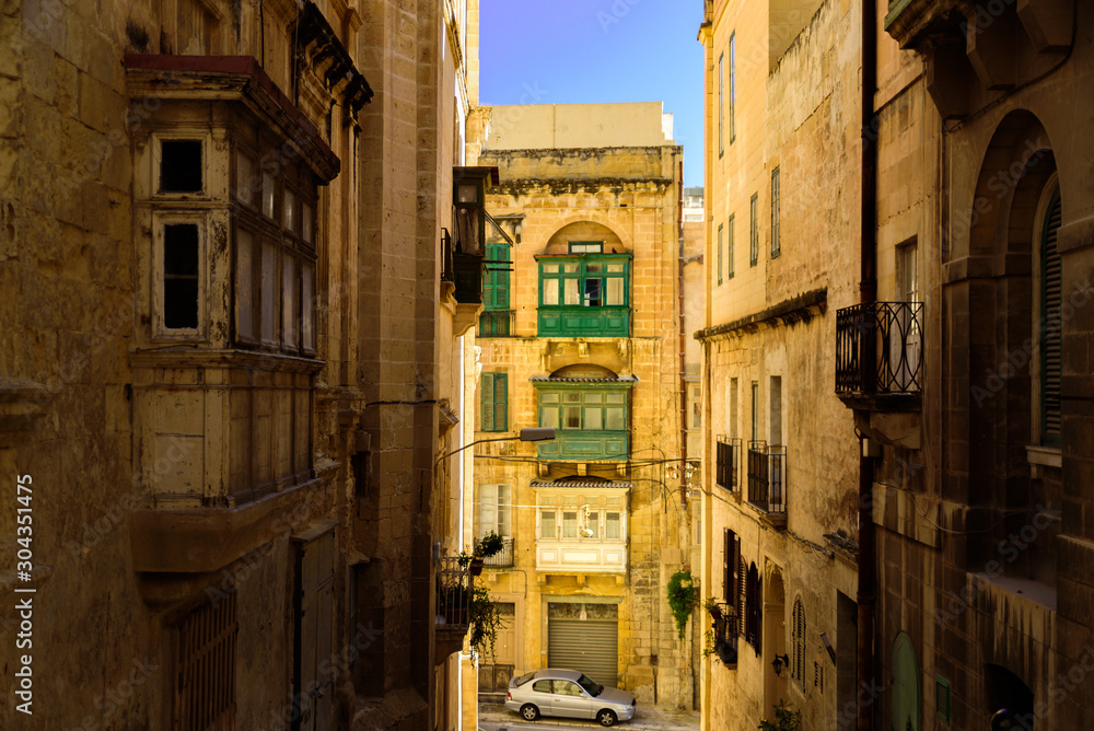 Colorful traditional Maltese balconies