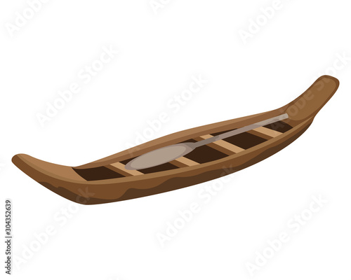 isolated canoe on white background vector design
