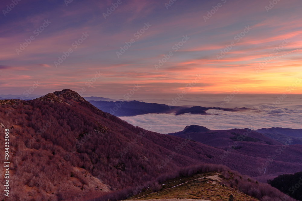 Sunrise from the top of the mountain.