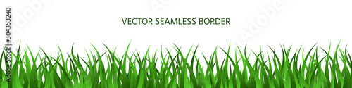 Green grass seamless border backdrop summer banner