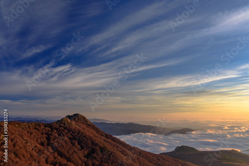 Morning at the top of the mountains (Peak of Turo de l'home, Montseny Natural Park, Catalonia, Spain)