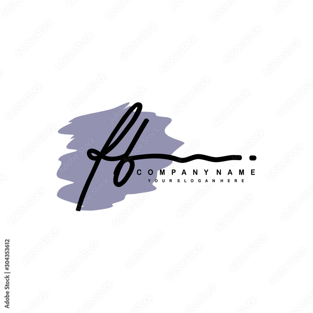 FB handwriting logo template of initial signature. beauty monogram and elegant logo design FB handwriting logo template of initial signature. beauty monogram and elegant logo design