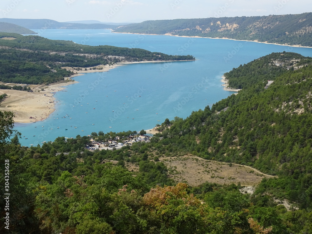 panoramic view of the Ste Croix lake, France