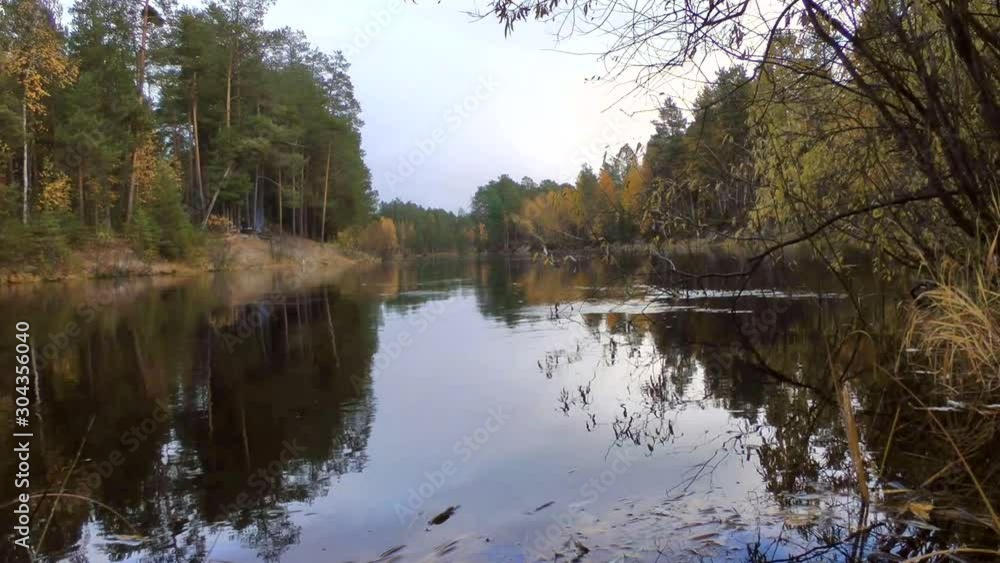 Autumn mixed forest and river in the north of Russia Autumn mixed forest and river in the north of Russia
