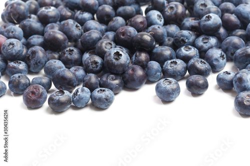Blueberries isolated on white background.