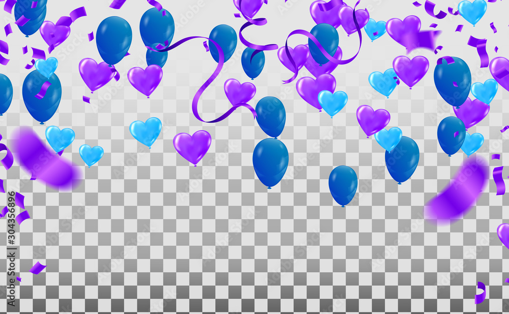 Vector Illustration of Purple Balloons
