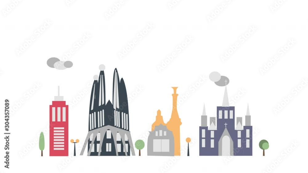 Iconic Barcelona Landmarks Motion Graphic Iconic Barcelona Landmarks Motion Graphic