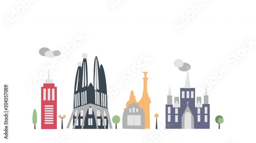 Iconic Barcelona Landmarks Motion Graphic