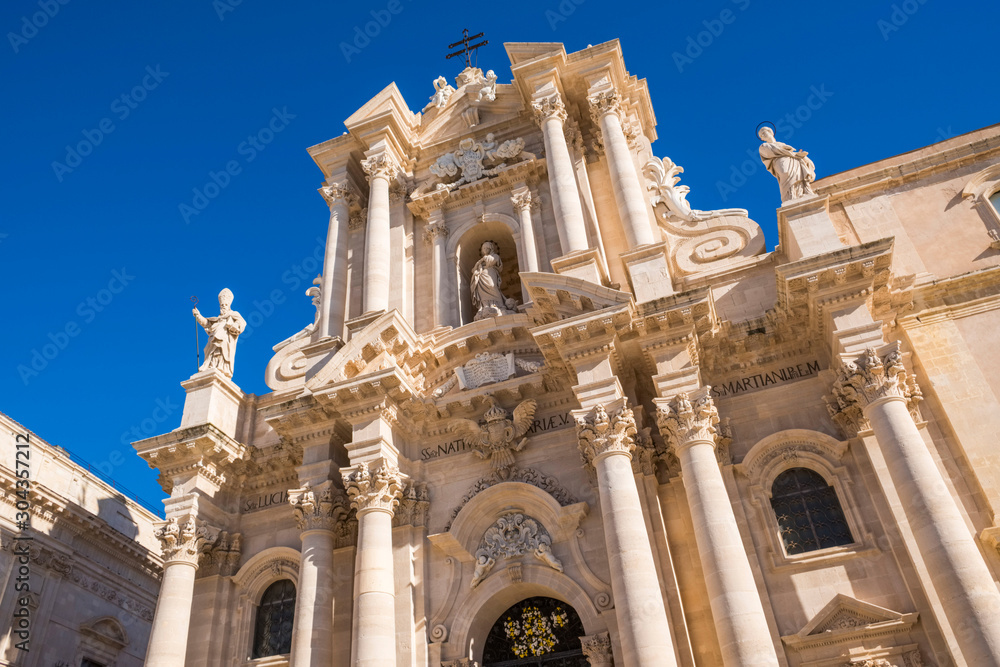 The Cathedral (Duomo) of Ortigia in Syracuse, Sicily.