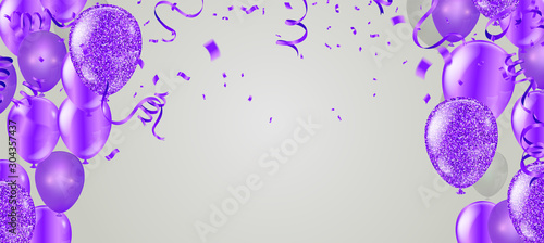 Purple baloons on the upsteirs with clear path isolated . illustration of beautiful, candy,