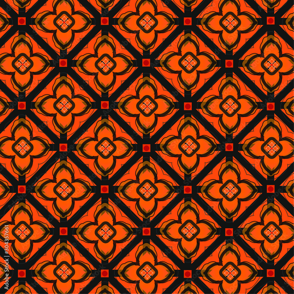 Fototapeta premium Seamless pattern with floral ornament.