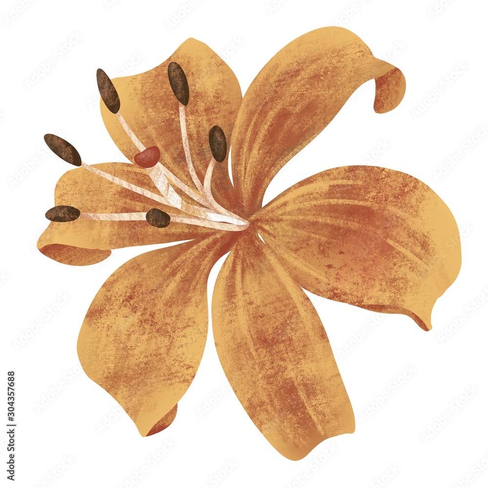 Bright floral raster illustration. Raster flower can be used for card ...