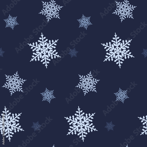 Christmas seamless pattern with snowflakes.