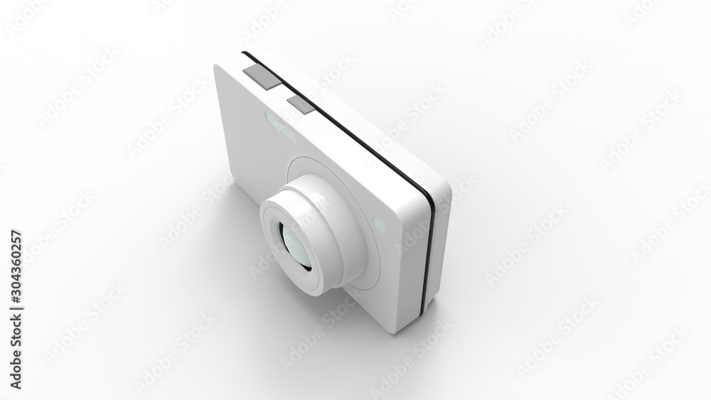 3d rendering of a digital camera isolated in studio background 3d rendering of a digital camera isolated in studio background