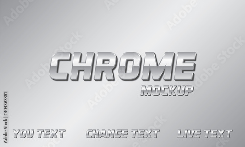 Modern Chrome Text Effect Mockup  full editable text