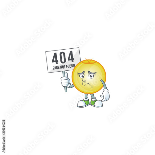 Gold christmas ball isolated with character pouting bring board
