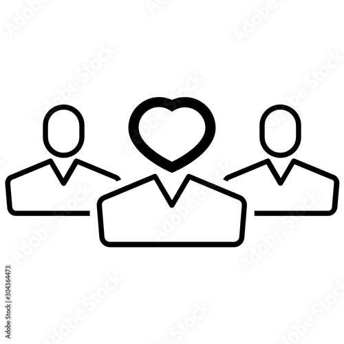 Charity Orgnizer Concept, Teamwork for a non profit orgnization vector icon design