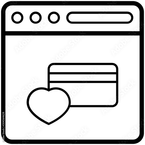 Online Donation Concept, Raising Funds Using Browser for Charity vector Icon design