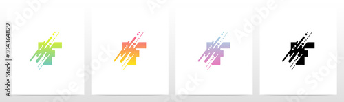 Abstract Dots And Lines Letter Logo Design f