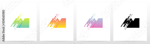 Abstract Dots And Lines Letter Logo Design m