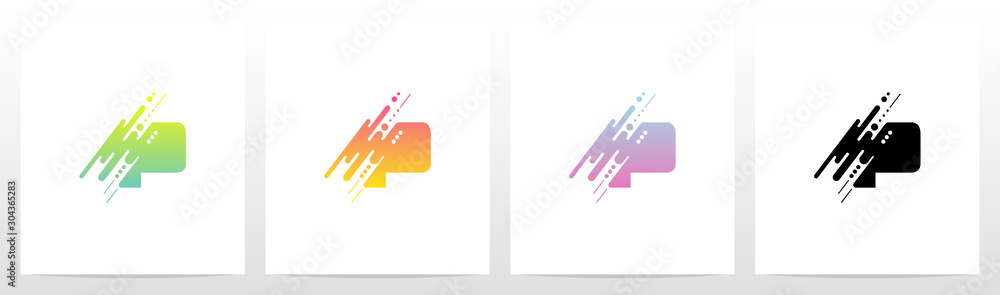 Abstract Dots And Lines Letter Logo Design p Abstract Dots And Lines Letter Logo Design p