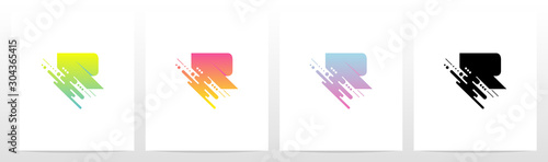 Abstract Dots And Lines Letter Logo Design r