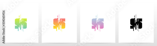 Abstract Dots And Lines Letter Logo Design s