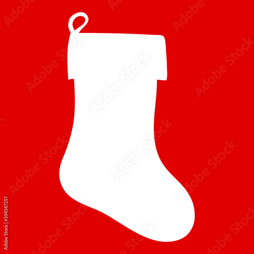 isolated, new year sock silhouette for gifts